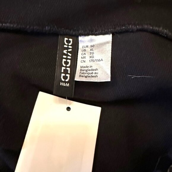 🆕 NWT Women’s H&M Divided Black Stretch Denim Mini Bodycon Dress XL 16 18 - Picture 7 of 8